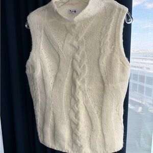 525 America Cream Cable Knit Vest